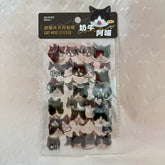 Stationery - Cat Head Sticker 3 sheets Black - Goodie Goodie